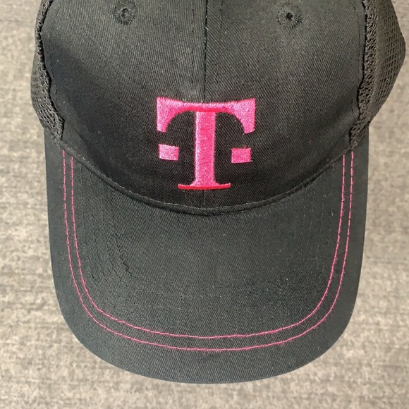 T-Mobile Tuesdays Trucker Hat Women's OSFA Black Hot Pink Mesh Back Strapback - Picture 4 of 13